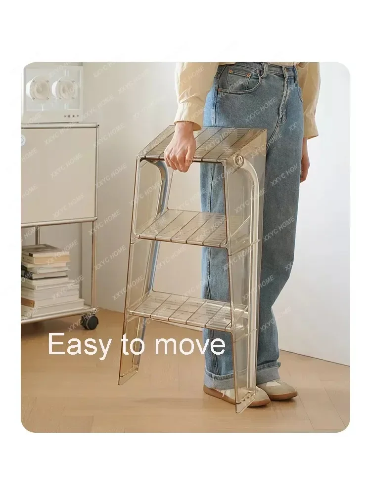 Пластиковая прозрачная акриловая стеллажная лестница из поликарбоната