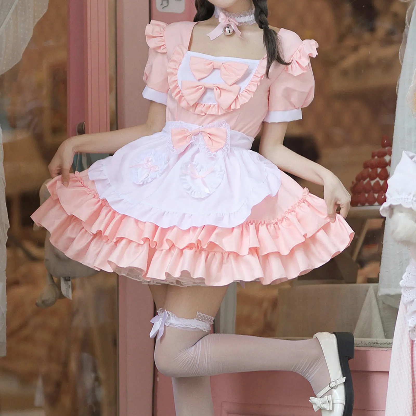 

Japanese Kawaii Girl Lolita Dress Elegant Woman Cute Maid Mini Dress Harajuku Cosplay Maid Uniform Set Dress Y2k Maid Outfits