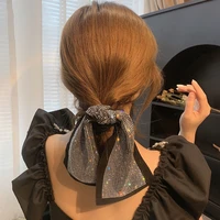 personality trendy fashion diamond studded bowknot hair rope to tie traveling hair tie for girl gypsophila jewelry accessories