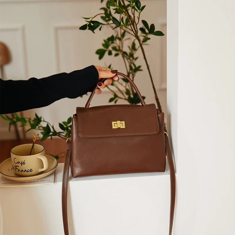 Женская сумка из натуральной яловой кожи высококачественная брендовая нишевая