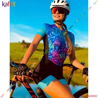 kafitt blue butterfly short sleeve cycling triathlon clothes skinsuit sets 20d macaquinho ciclismo feminino bike jumpsuit kits
