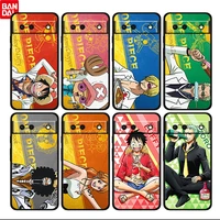 anime one piece luffy shockproof cover for google pixel 7 6 pro 6a 5 5a 4 4a xl 5g black phone case shell soft fundas coque capa