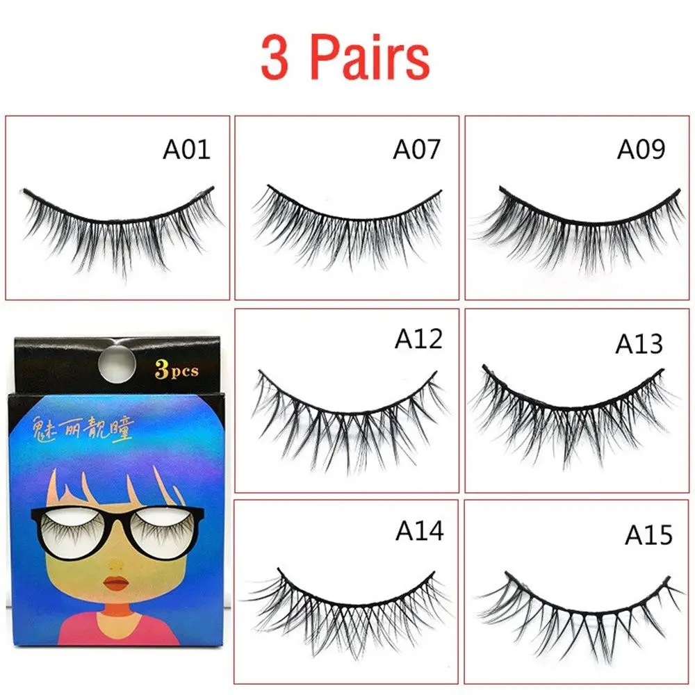 

3 пары, Женские Накладные ресницы ручной работы из искусственной норки