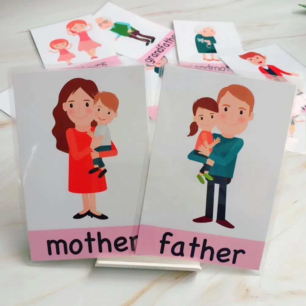 

English Word Flash Card Mood Calling Card 10 Autistic Baby Training Cards V9l6