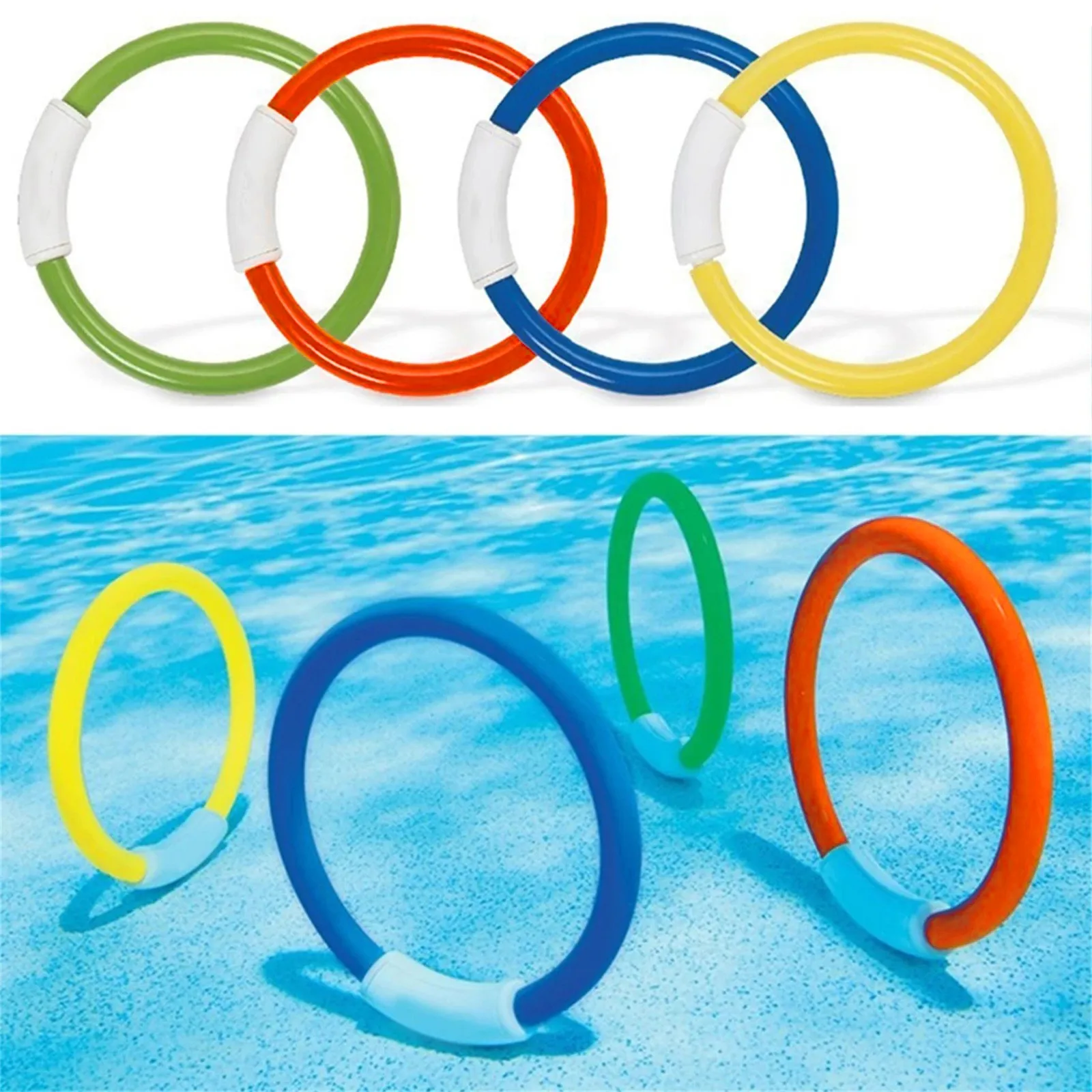 

Toy Dive Ring Aid 4PCS/Lot Pool Accessory Swimming For 2 Person Floats for Adults with Cooler Body Boards for Kids for Beach