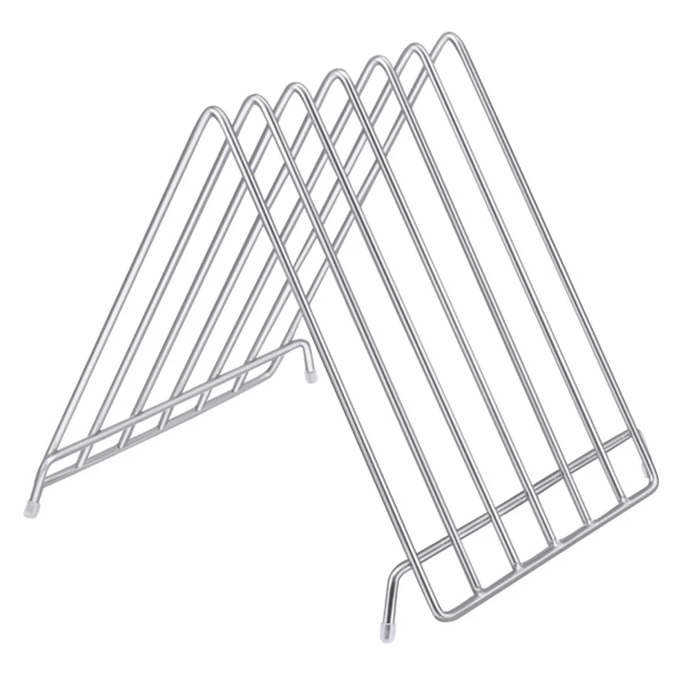 

Board Cutting Rack Holder Organizer Countertop Chopping Stainless Steel Metal Stand Pot Lid Kitchen Cabinet Plate Cookware Cut