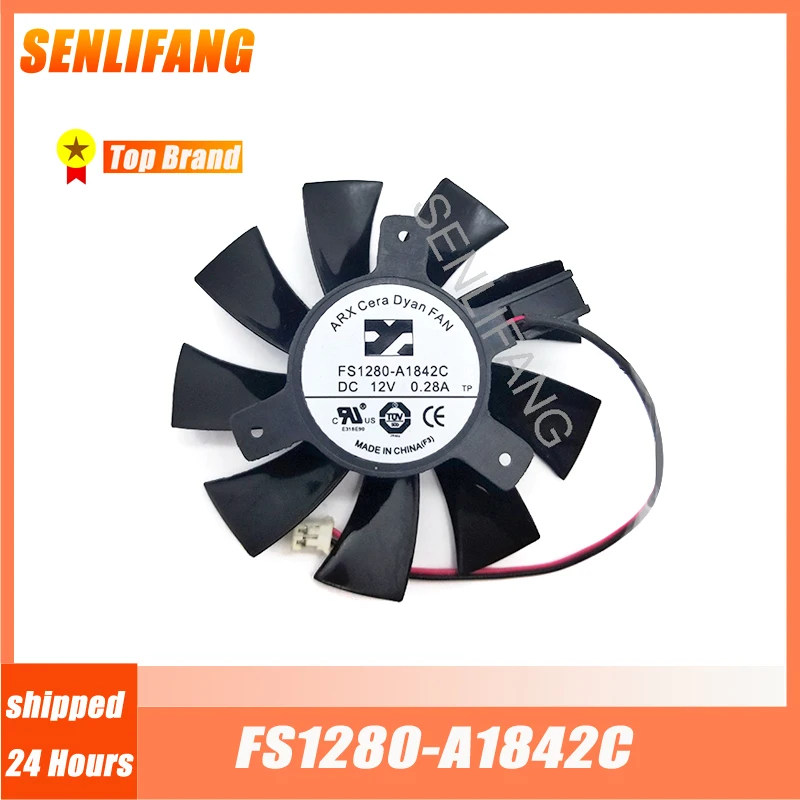 For ARX FS1280-A1842C DC 12V Dia. 75mm C.T.C 40mm 2-Wire Server Frameless Fan