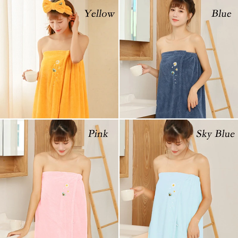 microfiber bathrobe woman shower female soft bath towel for adults for home textiles bath and sauna towels bathroom quick drying free global shipping