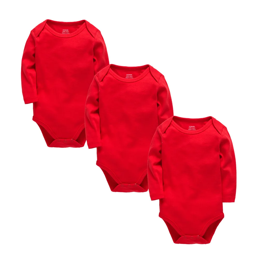 

Kavkas 0-24 Months Baby Unisex Clothes 3 5 Pcs/lot 100% Cotton Long Sleeve Newborn Romper Solid Plain Clothing