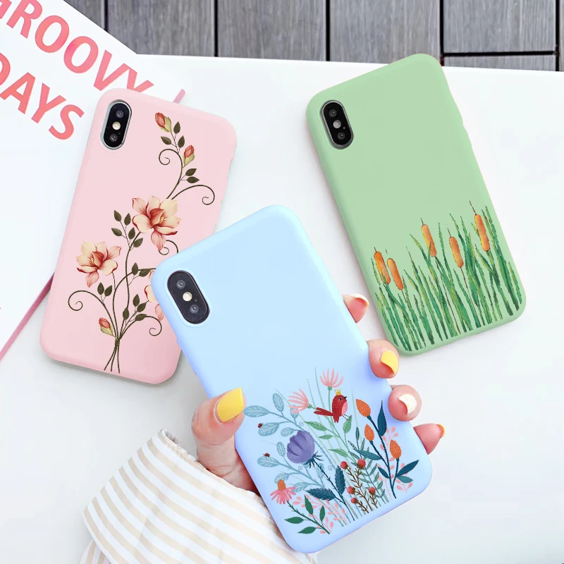 

Cute Fresh Flower Phone Cases For iPhone Case X XR XS Max 13 12 11 Mini Pro Max 7 8 Plus SE 2020 Soft Silicone Cover Funda Shell