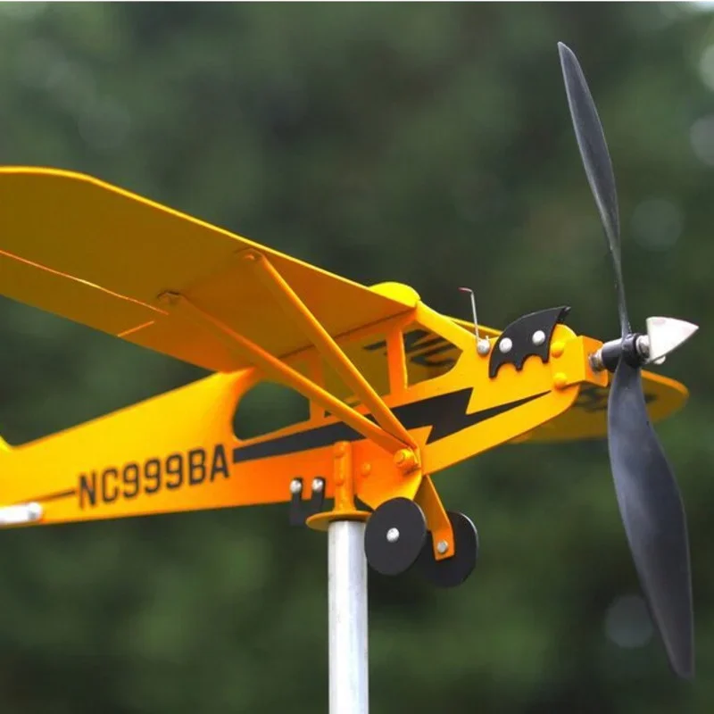 Фото Piper J3 Cub флюгер для самолета металлический садовый флюгер самолет флюгер индикатор направления ветра садовый домашний декор №3
