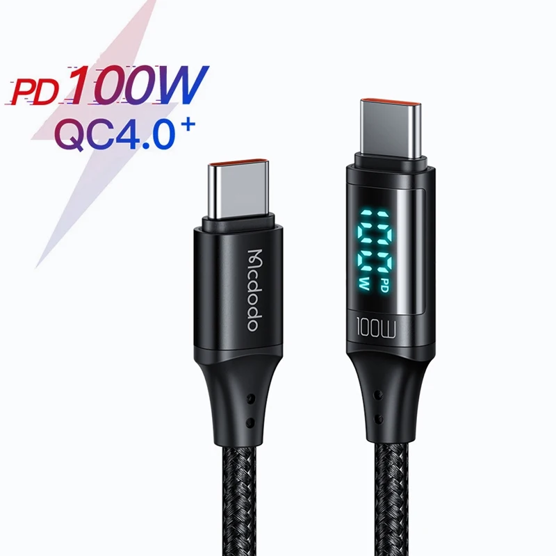 

Светодиодный кабель 100 Вт с USB C на Type C для быстрой зарядки