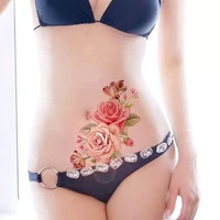 1pc new fashion removable women lady 3d flowers waterproof temporary tattoo stickers beauty body art easy wear and easy clean
