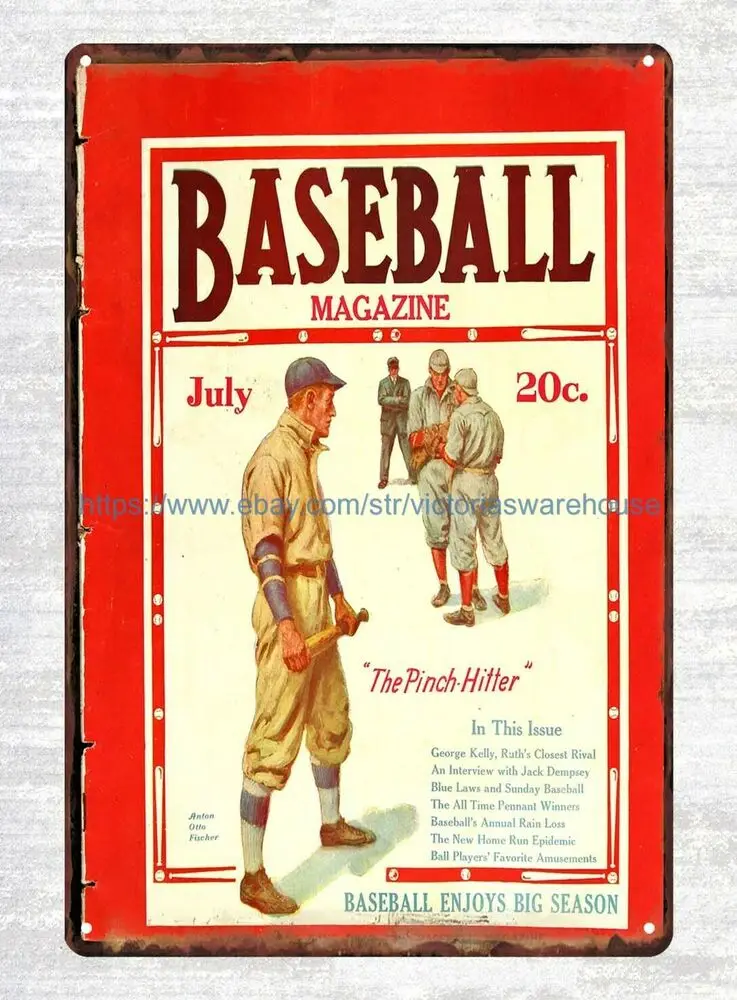 

Коллекция 1921 года, бейсбольный журнал July Baby Рут Ти Кобб, жестяной знак, домашние аксессуары, подарочные изделия