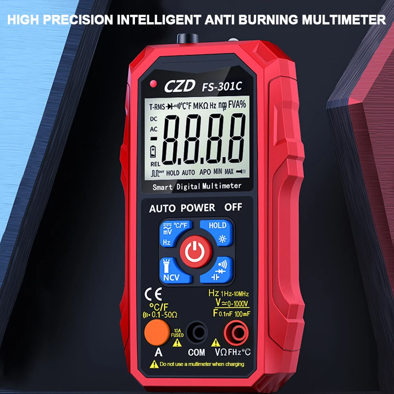 Цифровой мультиметр 301C 9999 отсчетов умный тестер True RMS измеритель напряжения и