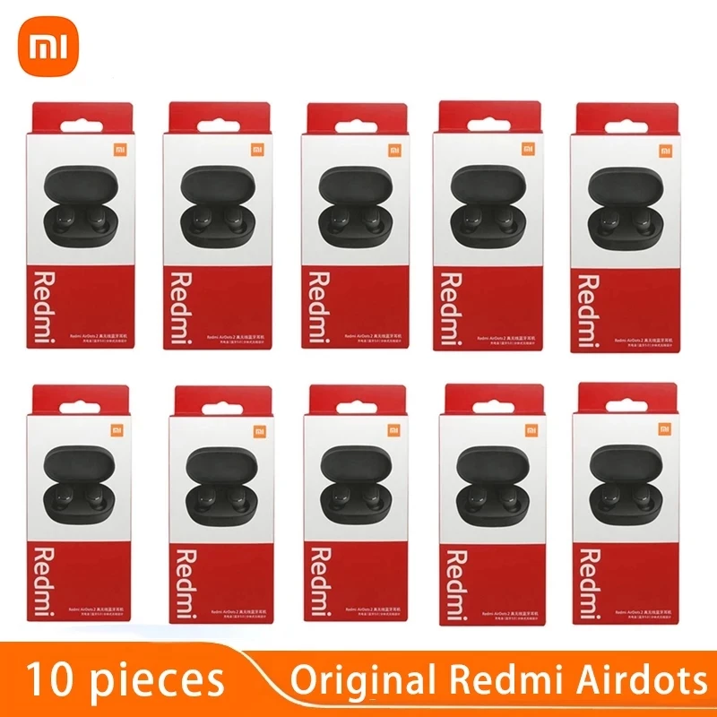 

10 pieces/lot Original Xiaomi Redmi Airdots 2 Headset TWS True Wireless Bluetooth Earphone With Mic Earbuds Auto Link AI Control