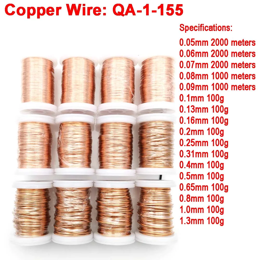 

0.05mm 0.1mm 0.2mm 0.5mm 0.8mm 0.9mm 1.0mm 1.3mm Cable Copper Wire Magnet Wire Enameled Copper Winding Wire Coil Copper Wire