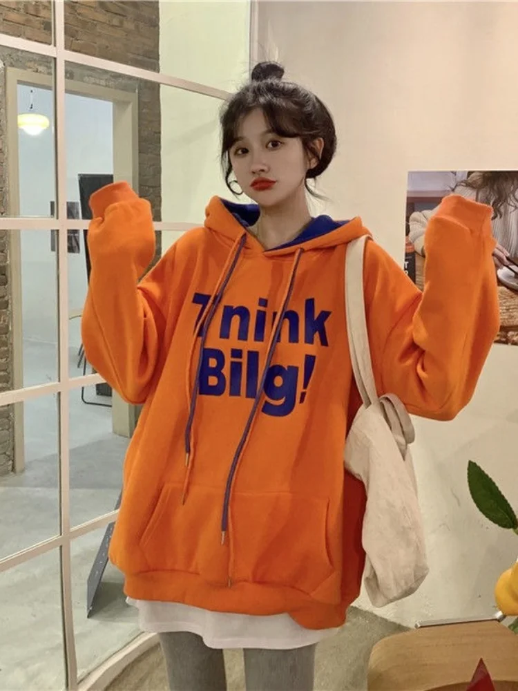 

Women's Sweatshirts Clothing Pullovers Hooded Drawstring Fashion Printing Autumn Long Sleeve Loose Popularity Tenafeicc