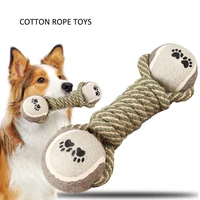 dog toys ball teeth bite resistant cotton dumbbell rope ball for dogs chew playing gadgets interactive pet accessories supplies