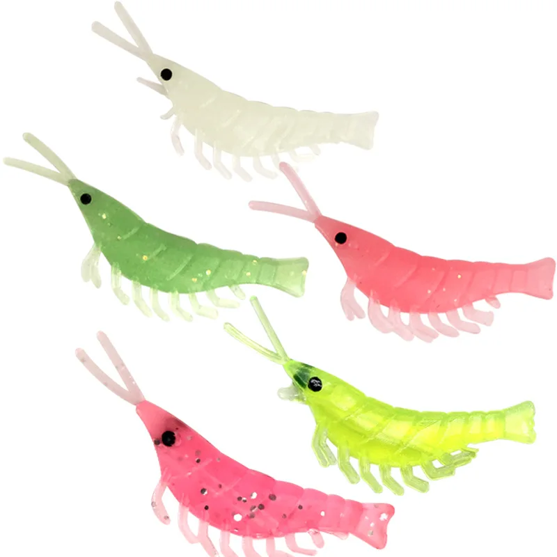 

50Pcs Luminous Shrimp Fishing Bait Soft Lure 3.9cm 0.4g Worms Glow Shrimps Fishing Lures for Bass Crappie Fishing Lures