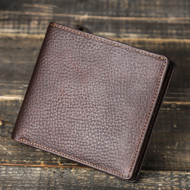 Crazy Horse Genuine Leather Wallet Vertical Ultra-Thin Card Holder Business Card Bag short Wallet