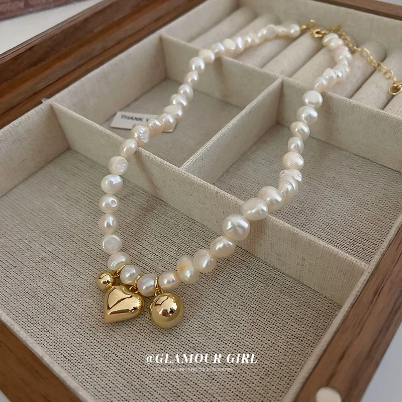 100% натуральный пресноводный жемчуг 14 К позолота романтическое любовное Сердце