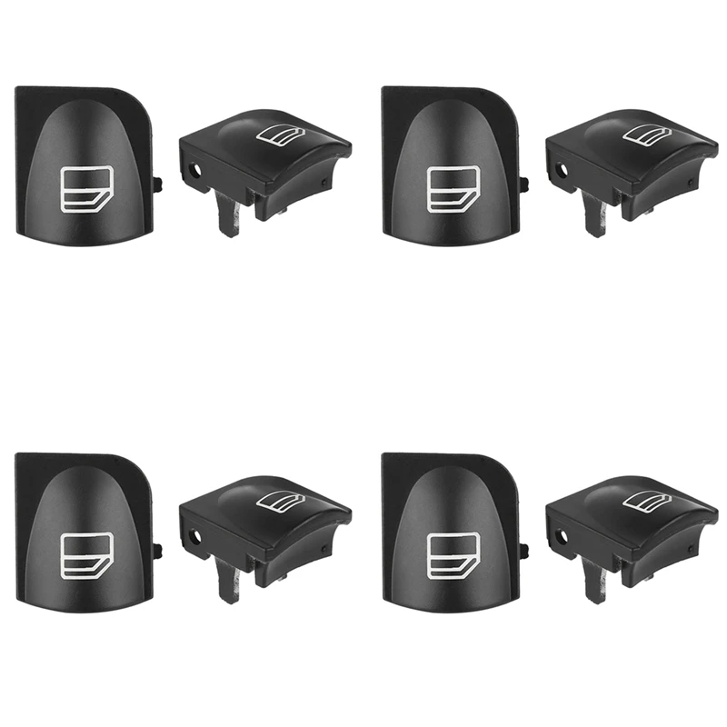 

4X Window Switch Button Covers For Mercedes Benz W203 W208 C Clk Class Front Left+Right Window Switch Repair Button Caps
