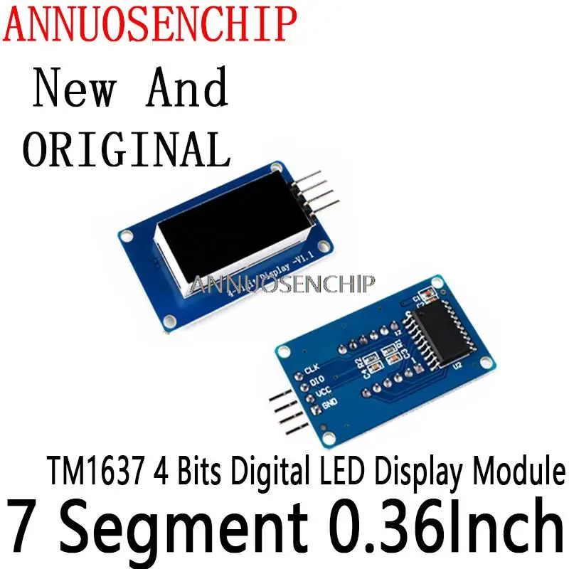 1PCS 4 Bits Digital LED Display Module For Arduino Clock RED Anode Tube Four Serial Driver Board Pack TM1637 7 Segment 0.36Inch