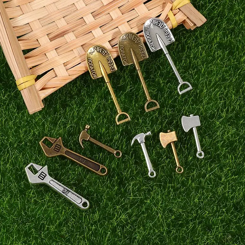 1:12 миниатюрный ящик для хранения кукольного домика металлический ключ лопатка