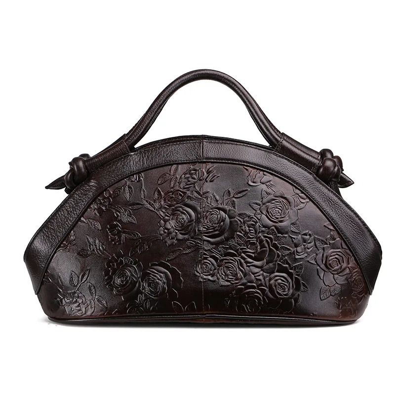 

2020 INS NEWEST Oil wax Genuine Leather Women Handbags Fashion embossed Crossbody Bags Female Handbag fashion lady sling Bolsas