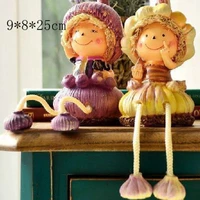 nordic countryside resin craft decoration home ornament wedding couple gift onion garlic head hanging feet doll