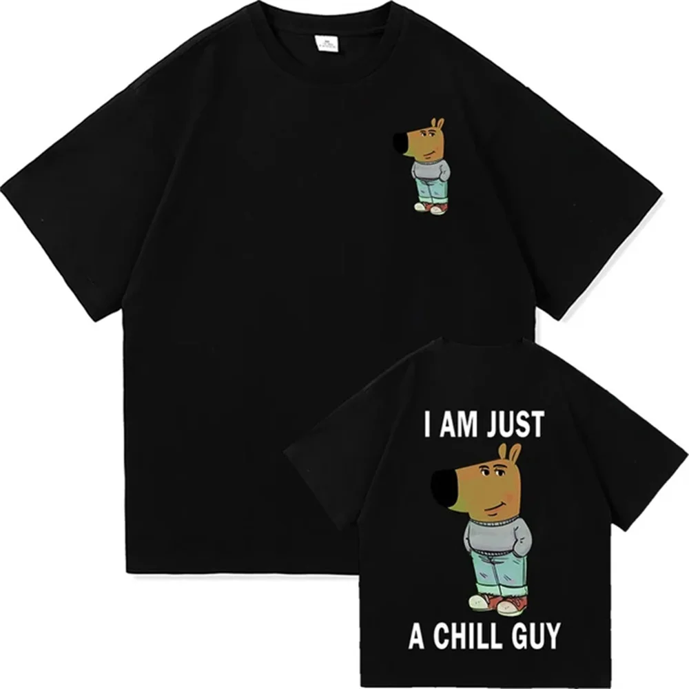 Chill Guy High Quality Cotton top designer harajuku graphic men Tee y2k 2000s man clothes