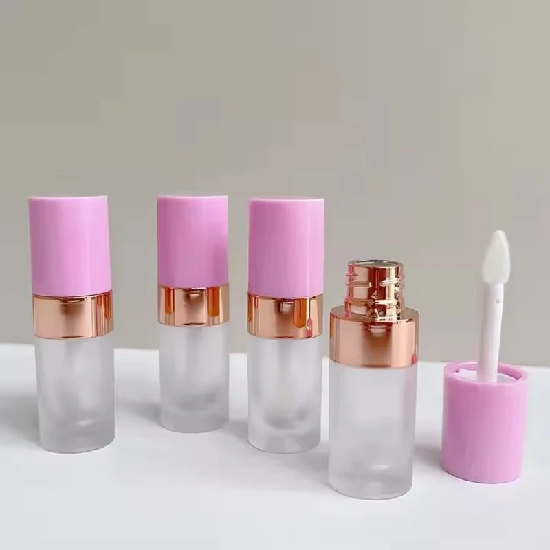50 шт. розовый матовый тюбик для блеска губ 4 5 мл круглая бутылка индивидуальный