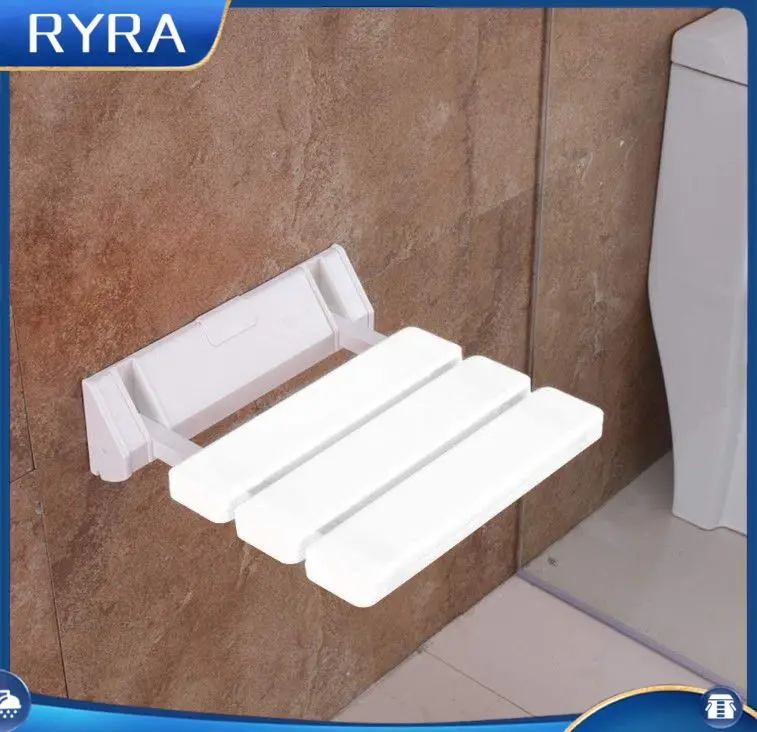

Durable Folding Relax Chair Wall Mounted Shower Seats Plastic High Cost Performance Chair Bathroom Stool Easy To Clean HWC