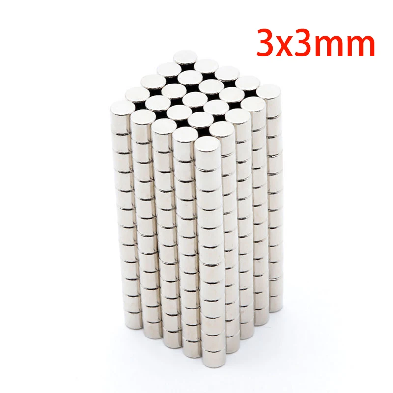 

Hot Sale 3x3mm Pwoerful Neodymium Round Magnets N35 Strong 3x3 Magnet 3mmx3mm, 3*3 Small Refrigerator Magnetic D3*3mm