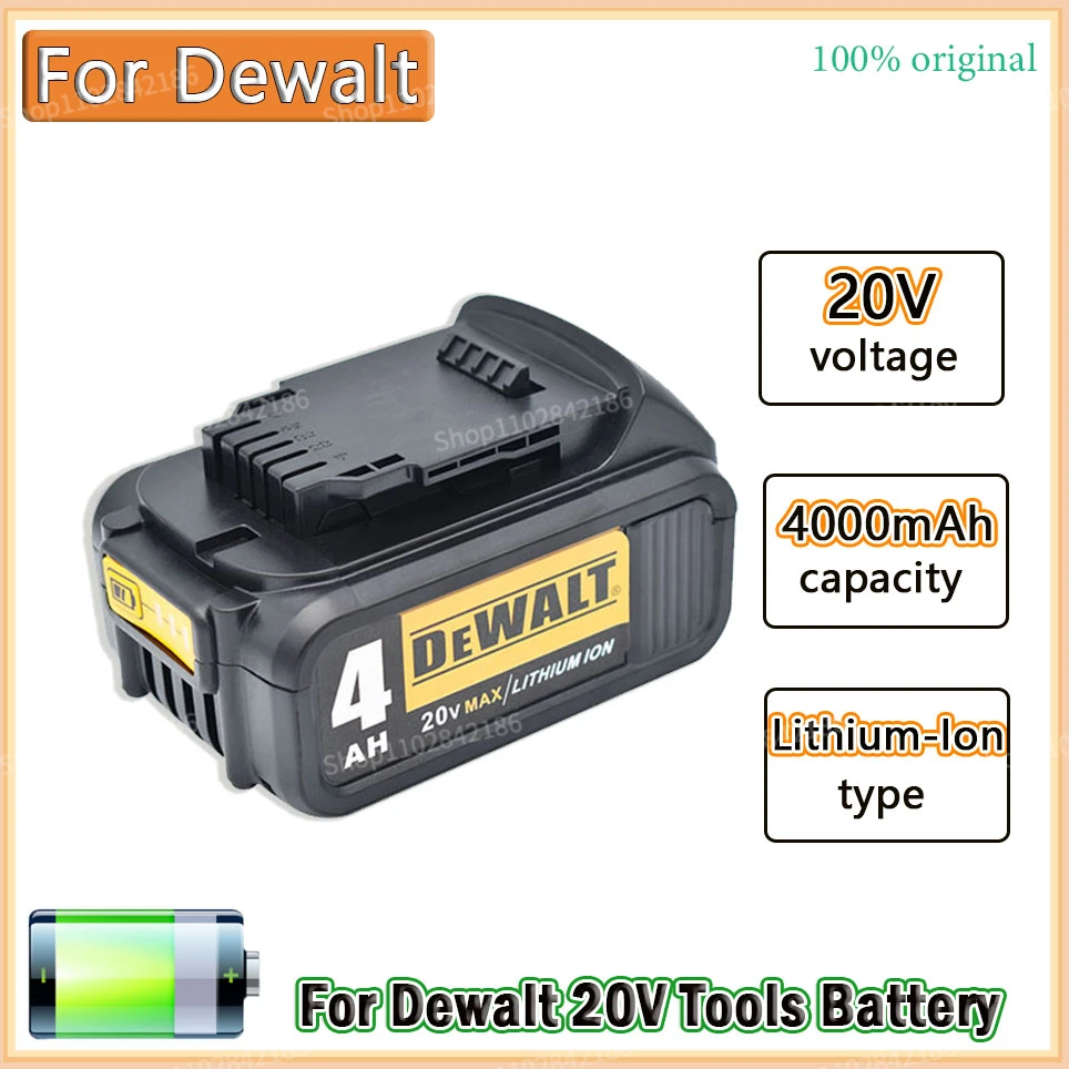 Original DeWalt 20V 4Ah For DeWalt 18V DCB184 DCB200 DCB182 