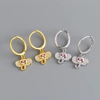 new earrings light luxury gold elephant s925 sterling silver earrings ear buckle earrings for women