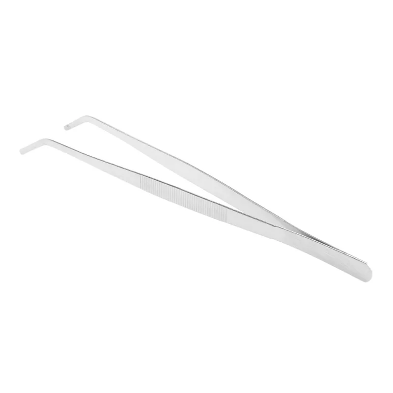 

11.8" Long Aquarium Tweezers Serving Tongs Stainless Steel Curved Tweezers