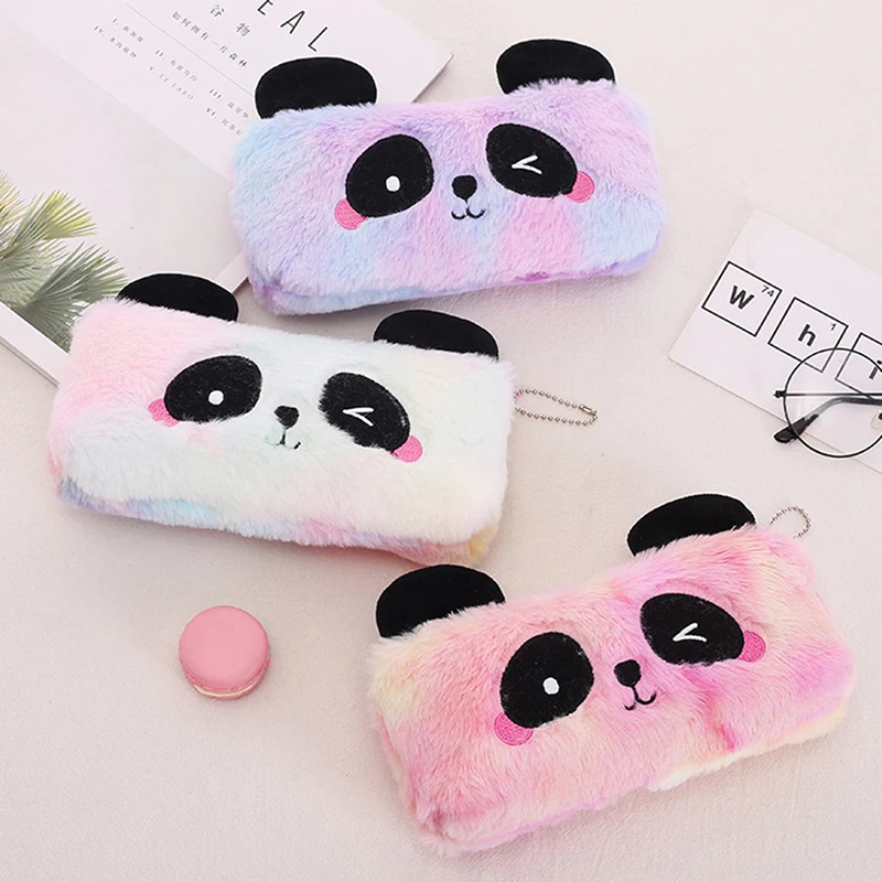 

New Panda Large Capacity Zip Pencil Bag Cartoon Creative Simple Female Student Stationery Bag 2023