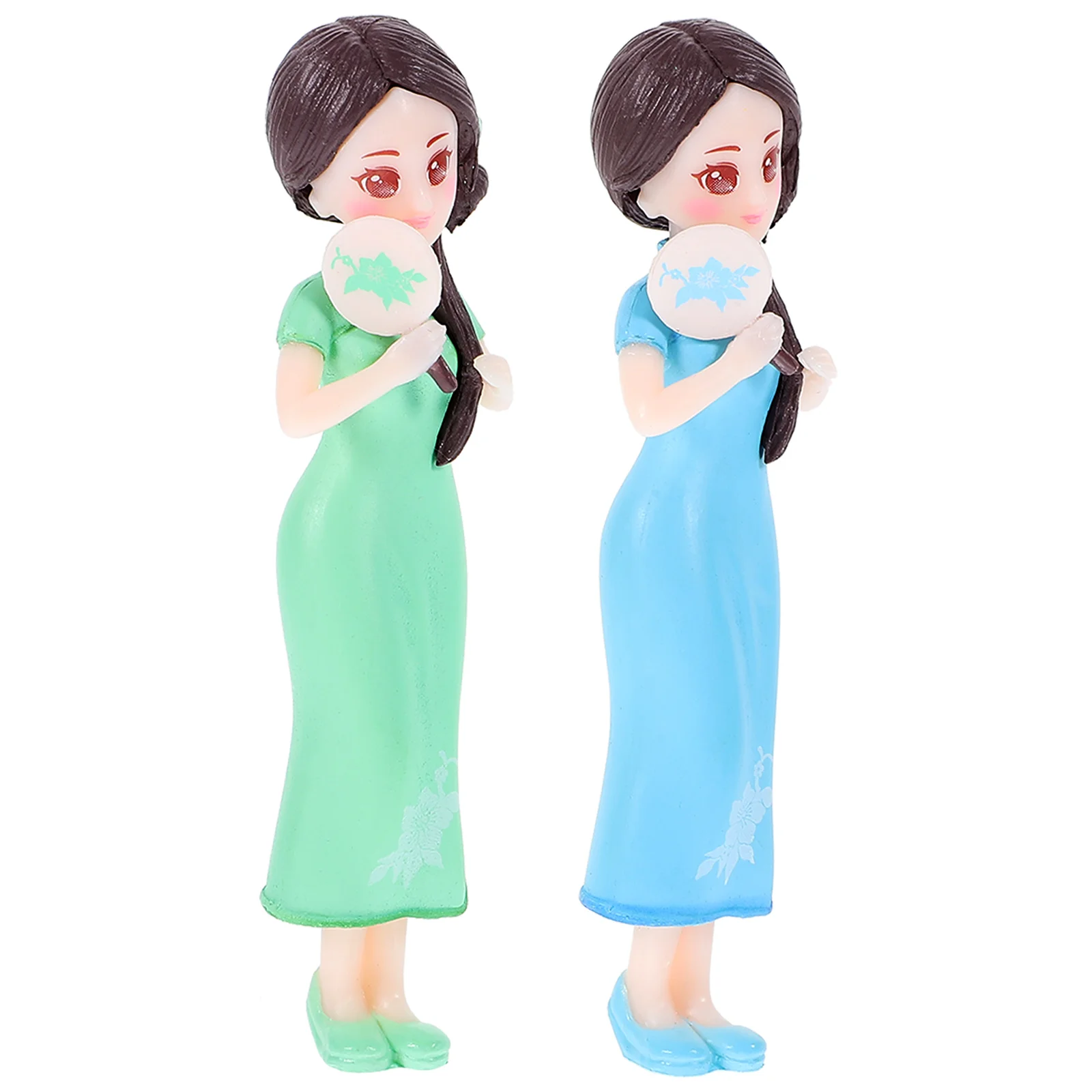

2pcs Chic Chinese Stylish Cheongsam Girl Decoration Desktop Car Adornment