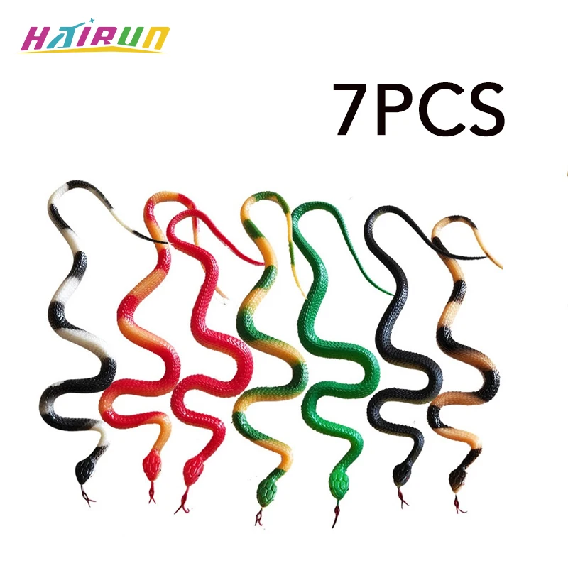 

7Pcs 5Pcs 3Pcs Simulation Soft Snake Toy Novelty Halloween Gift Rattlesnake Tricky Funny Spoof Toys Scary Fake Snake Horror Toy