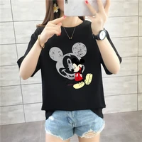 disney mickey mouse fashion woman t shirts black white pink lake blue short sleeve t shirts ladies casual top female y2k clothes