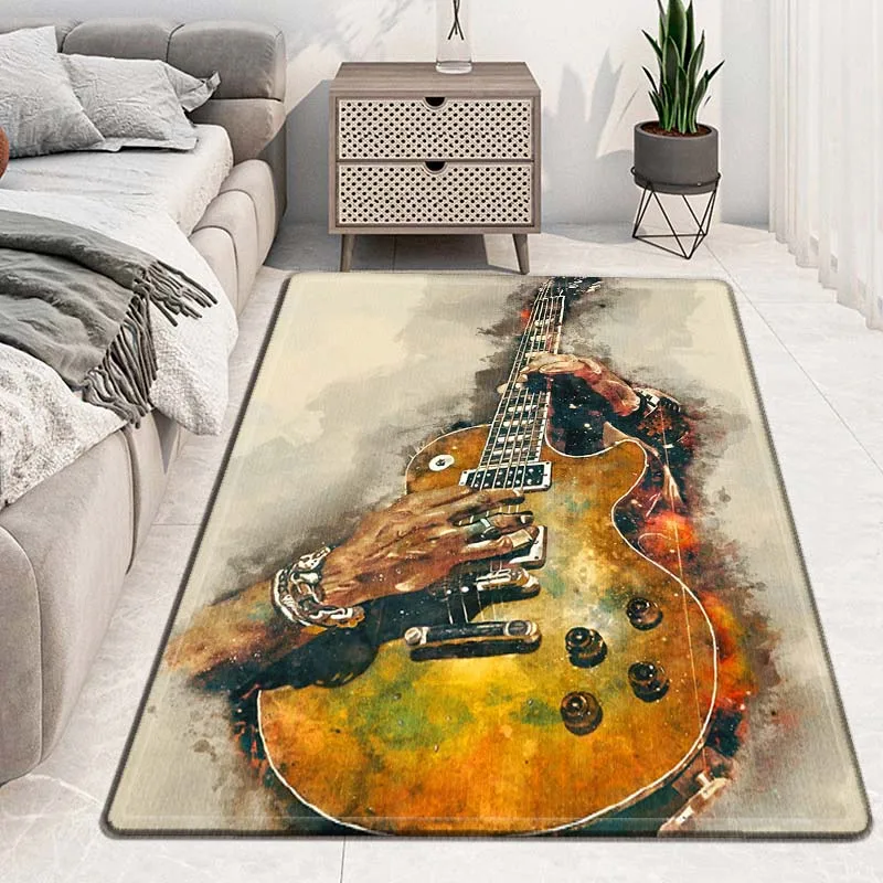 

Musical Instruments Guitar Violin Music Doormat Rug Carpet Mat Footpad Bath Mat Non-slip Kitchen Bedroom Washable