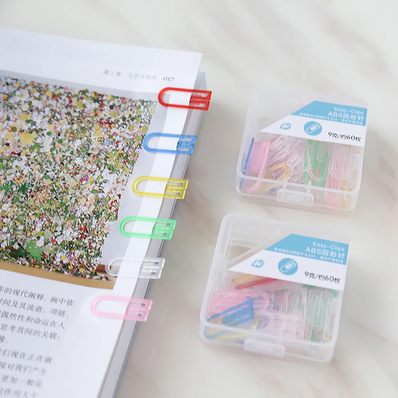 

60 Pcs Mini Paper Clips Kawaii Stationery Candy Color Clear Binder Clips Photos Tickets Notes Letter Paperclip