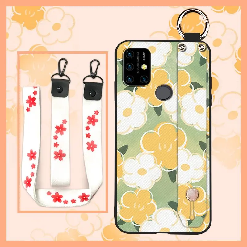 new arrival back cover phone case for umidigi power 3 wristband lanyard durable painting flowers free global shipping