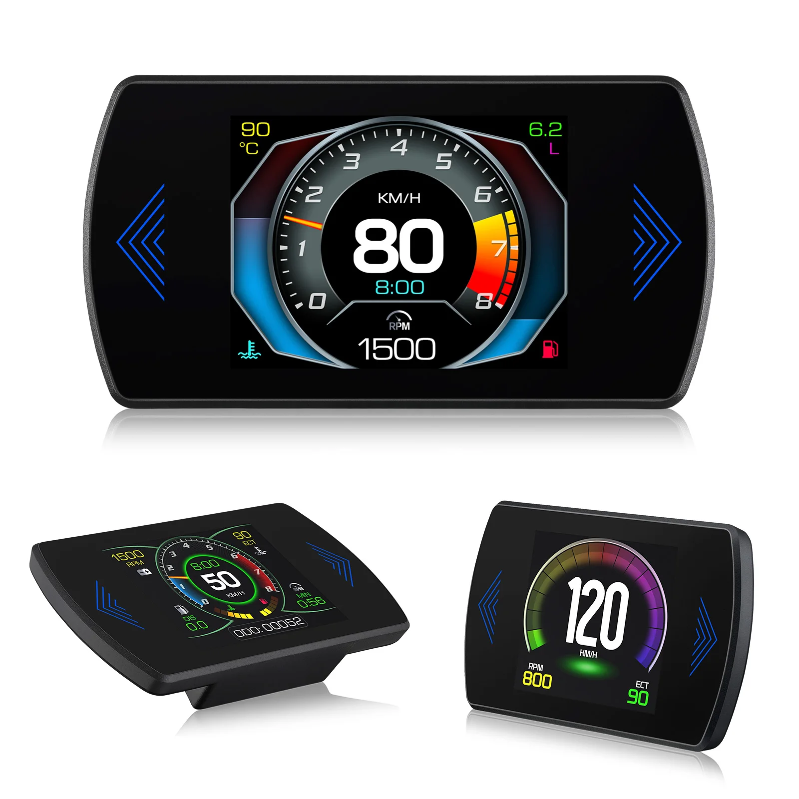 P12S Автомобильный проекционный дисплей для HUD OBD Цифровой измеритель скорости Бортовой компьютер с сигнализацией превышения скорости Измеритель температуры воды Напряжение обмин (art.: 3920cb662cb78) - 3920cb662cb78