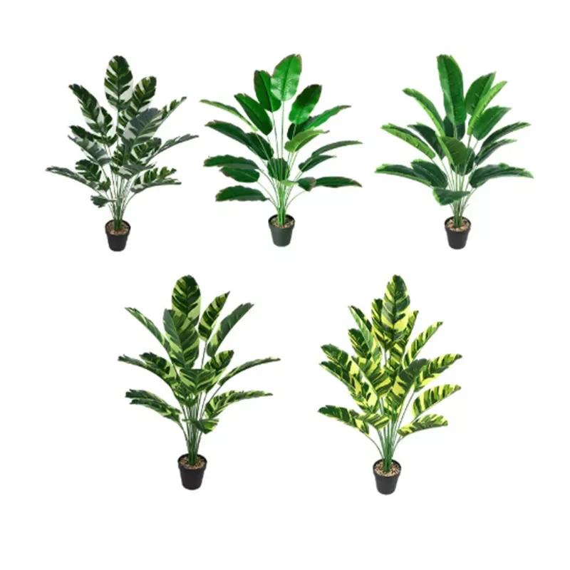 

82cm Artificial Plant Large Artificial Banana Tree Fake Bird of Paradise Plastic Banana Leaf for Home Garden Wedding Decoration