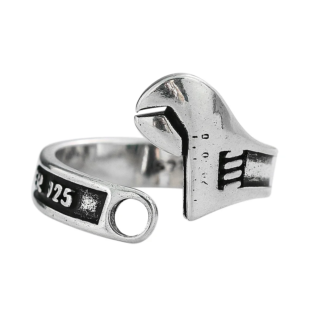 

Creative Wrench-Shaped Men's Ring Fashion Punk Hip-Hop Cupronickel Biker Rings Rock Accessories Trendy Jewelry Gift for Friends