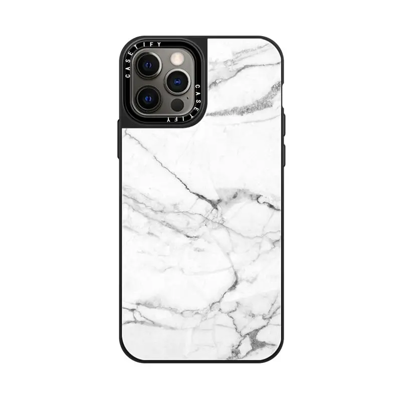 

CASETIFY White Marble Mirror Case For Iphone 11 12 13 14 Pro Max 12 13 14 Pro XsMax XR 6P 7 8 SE 7P 8P 14 Plus Back Cover D0428
