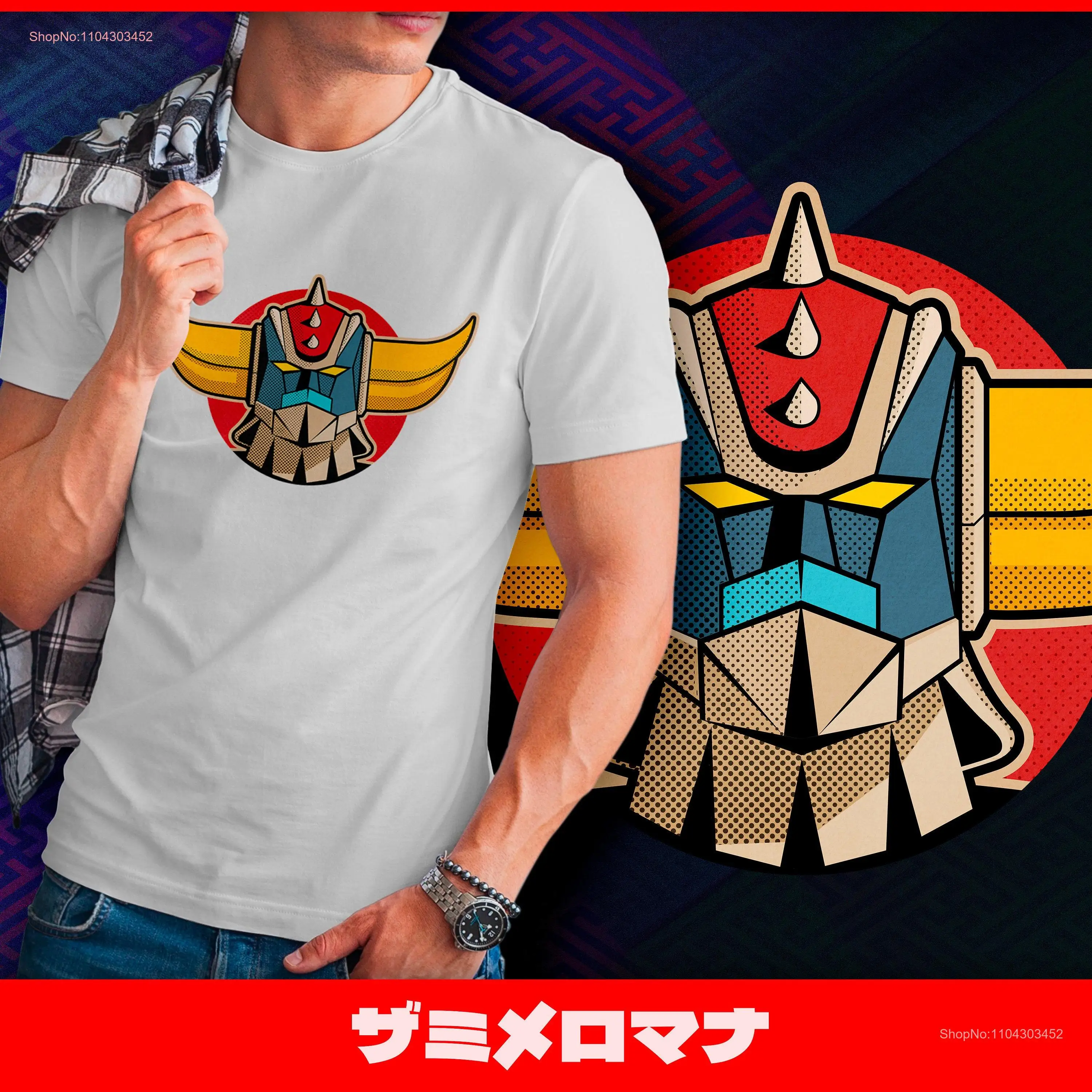 331 POP Ufo Head Classic anime unisex T Shirt fanart grendizer tee robot super tshit long or short sleeves